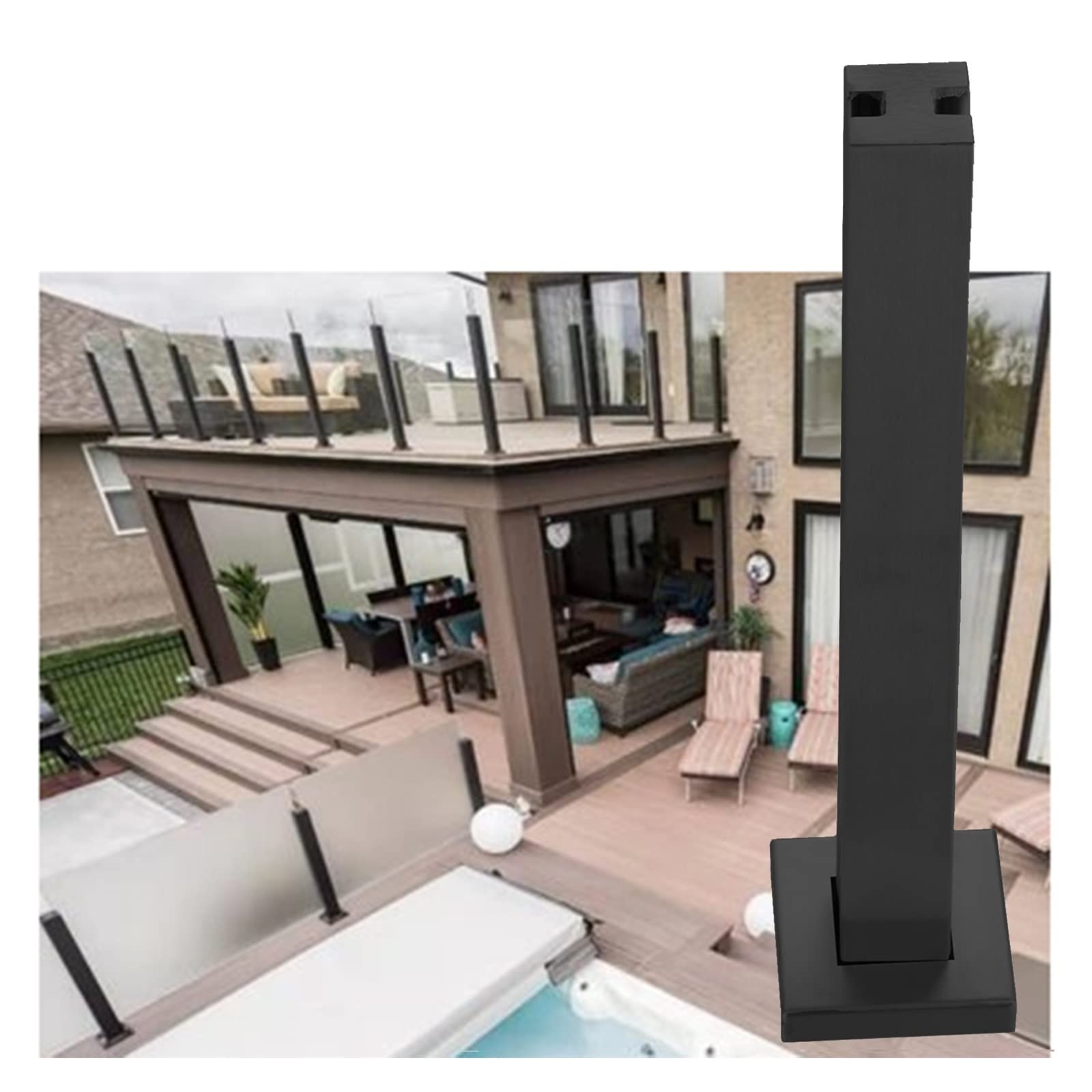 Balustrade de piscine Gar DecStairway : poteau de serrage pour sécuriser votre terrasse
