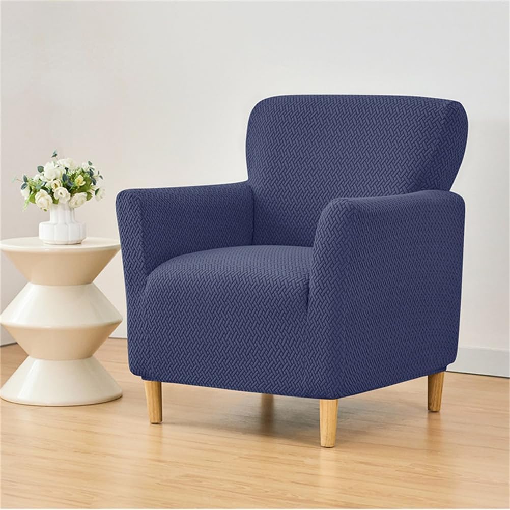 Mid Century Luxury Knitted Armchair Slipcovers, Stretch Armchairs Covers Couch Slipcover for Chairs Protectors for Living Room Bedroom Furniture,Blue