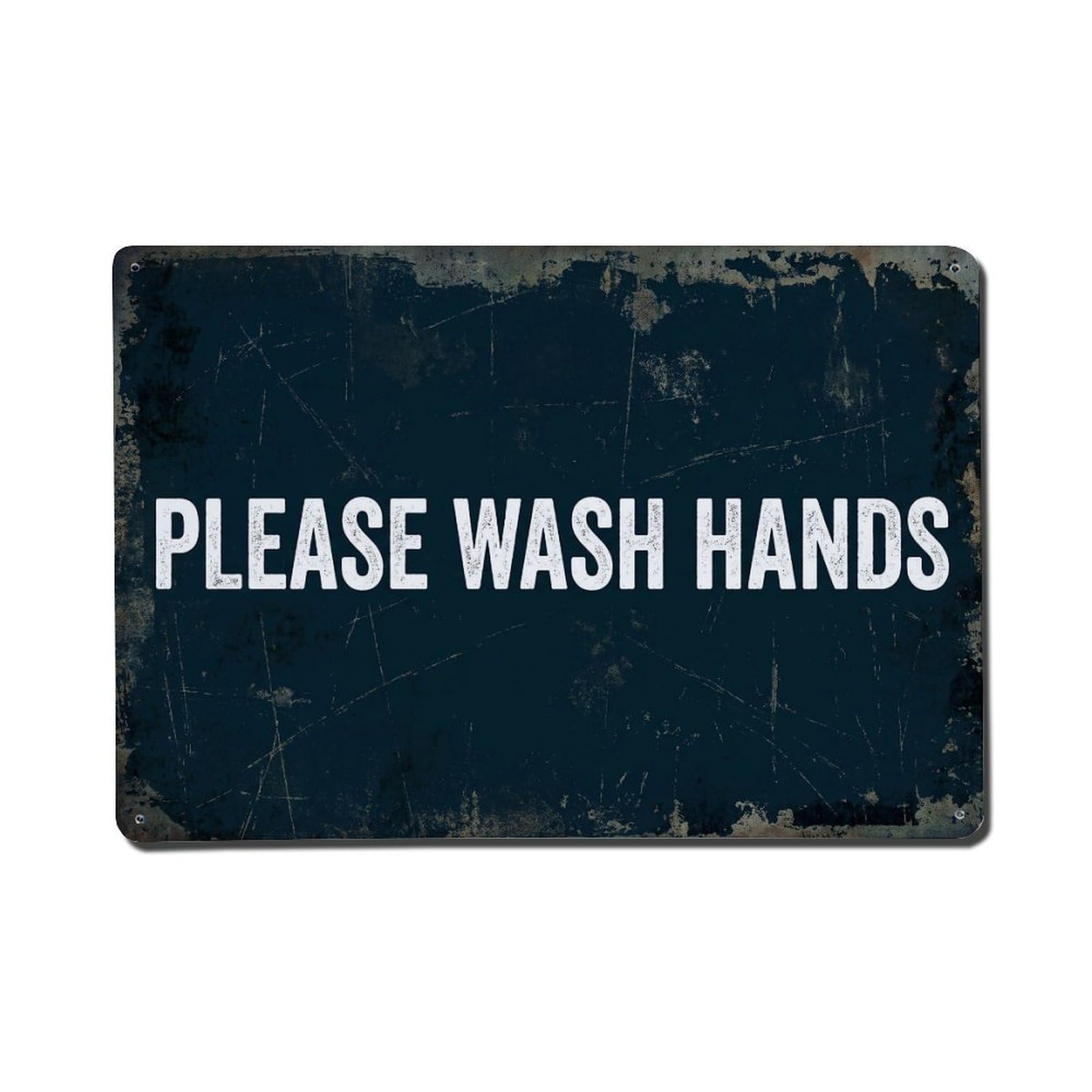 Vintage Please Wash Hands Metal Tin Sign Plaque Wall Decor for Cafe, Club Bar, Office, Garden Metal Poster 8x12Inch