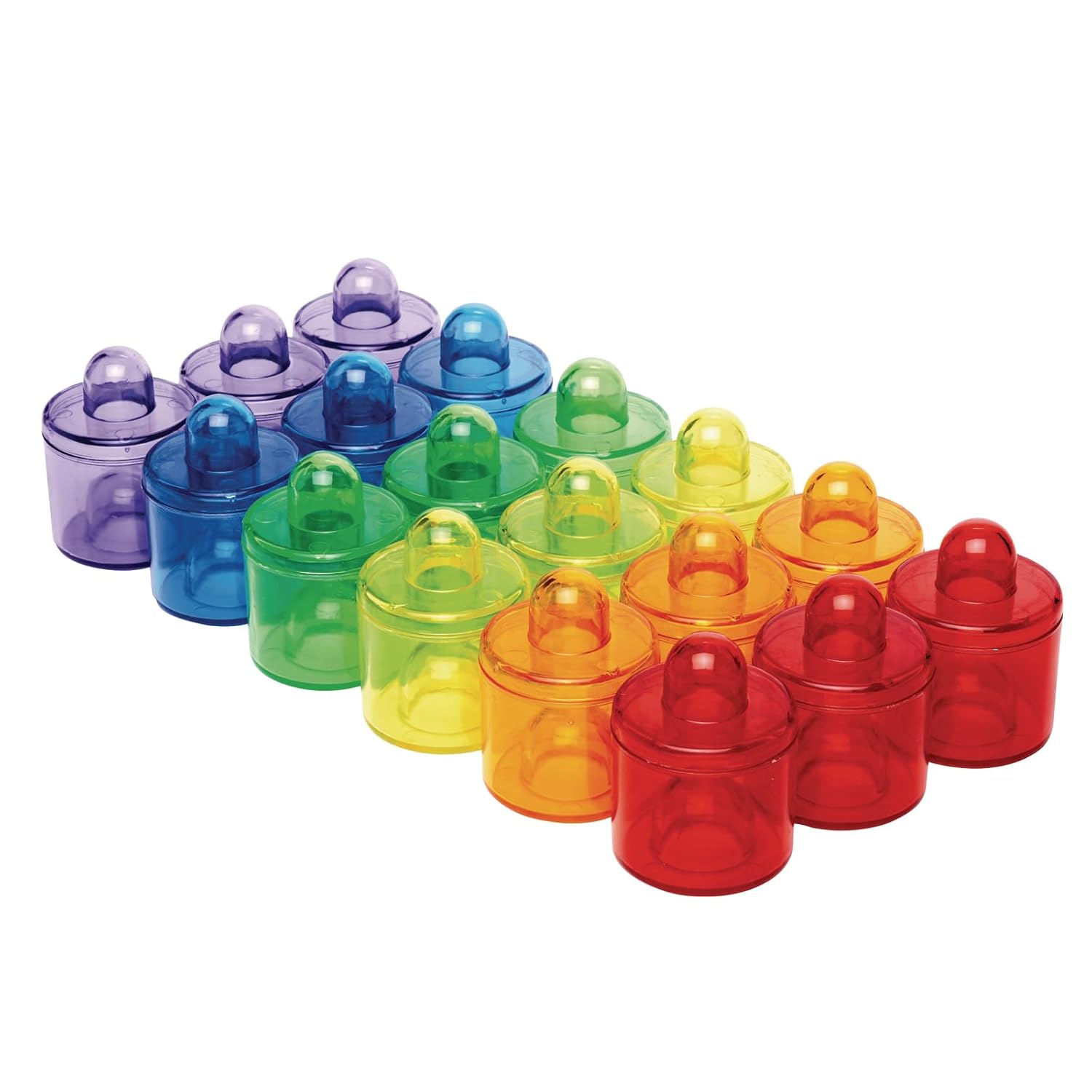 earlySTEM Translucent Stackable Plastic Pegs – Colorful Stacking and Building Toy for Toddlers