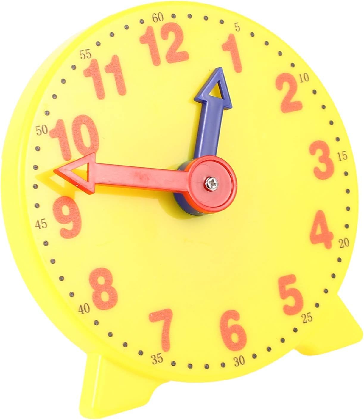 Jizlan Yellow 4 Inch Learning Clock Time Model Teacher Gear Clock 12/24 Hour Learning Tools Activity Toys