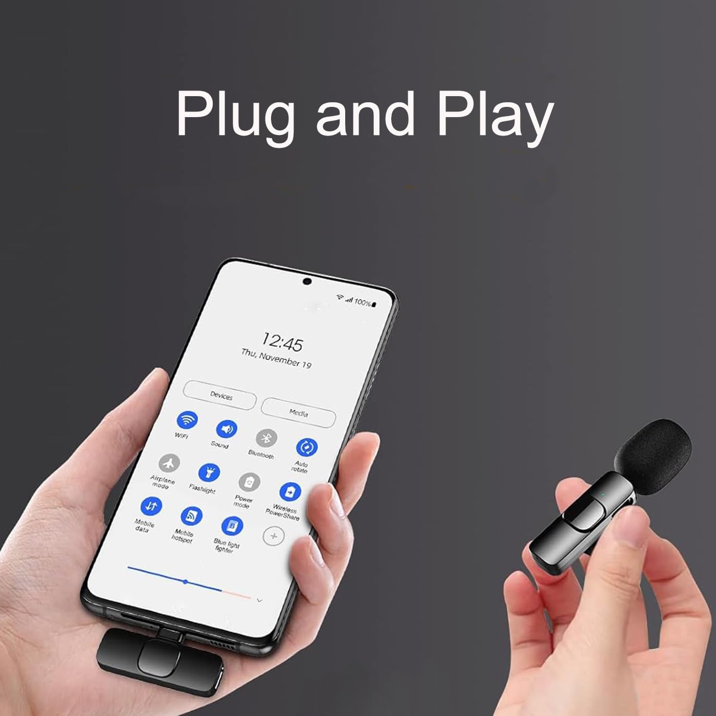 2 Sztuki Bezprzewodowy Mikrofon Lavalier Kompatybilny z iPadem iPhone iOS Mini Mic z Redukcją szumów Plug and Play do Przesyłania Strumieniowego na żywo Wywiadów Vlog