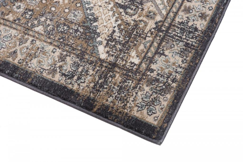 Mazovia Tappeto Salotto Moderno Pelo Corto - Tappeti Moderni Soggiorno - Tappeti Camera da Letto - Tappeti Salotto Grandi Dimesnioni - Motivo Orientale - Grigio Nero - 160x220 cm
