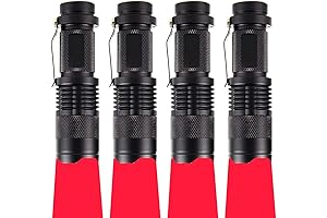 4 Pack Red LED Flashlights, Single Mode Astronomy Flashlights