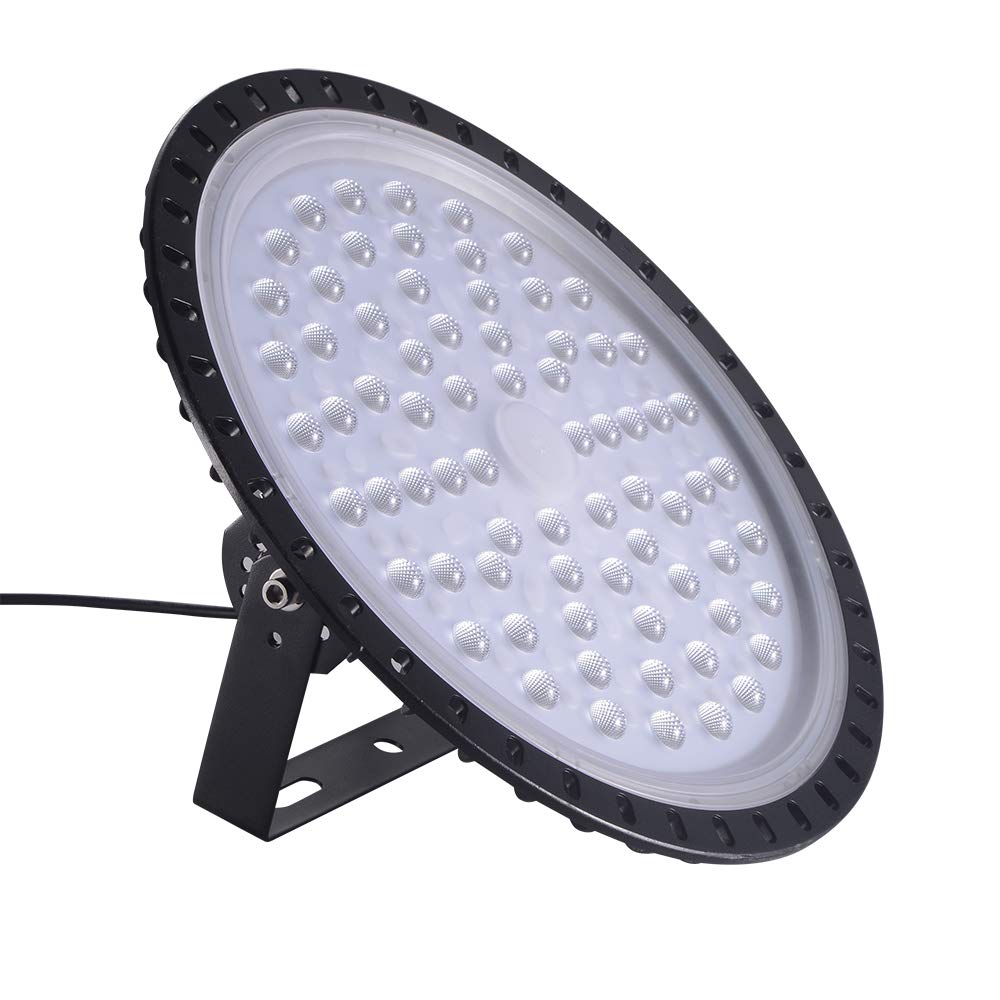 Viugreum 300W UFO LED High Bay Light,30000LM 6000K-6500K Daylight White Ultra Thin LED Warehouse Lighting, IP65 Waterproof Commercial Bay Lighting Shop Area Workshop Garage Lights Fixtures
