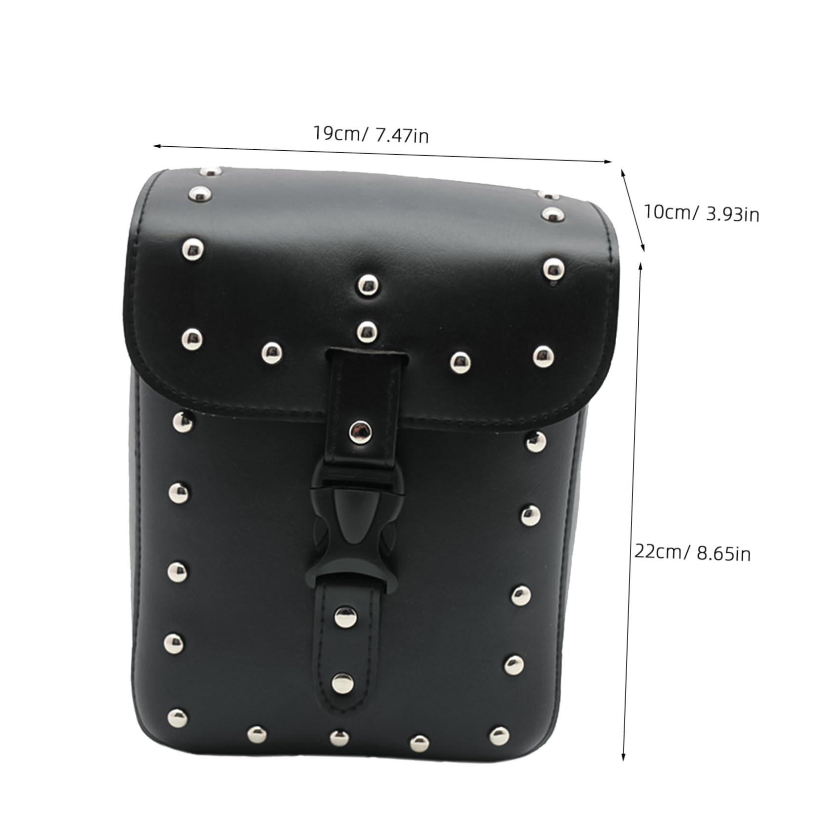 SOLUSTRE Borsa Laterale Moto Pu Nera Stile Cruiser, 1 Pezzo