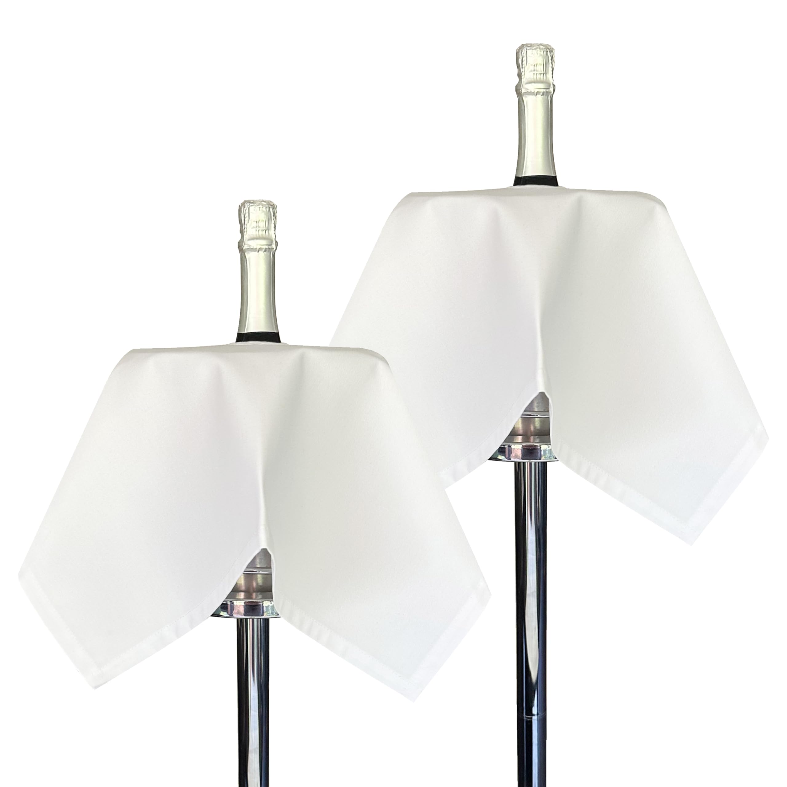 BOTTLECLOTHS - Catering Collection, Bottle Cloths for Ice Buckets, Polycotton, 54 cm, Center Hole, Stitched Circle (White, Pack of 2)