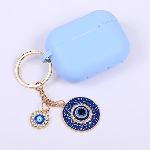 Miniatura 5 de Llavero contra el mal de ojo, llavero brillante contra el mal de ojo con llavero de amuleto de buena suerte para mujeres y hombres, Azul