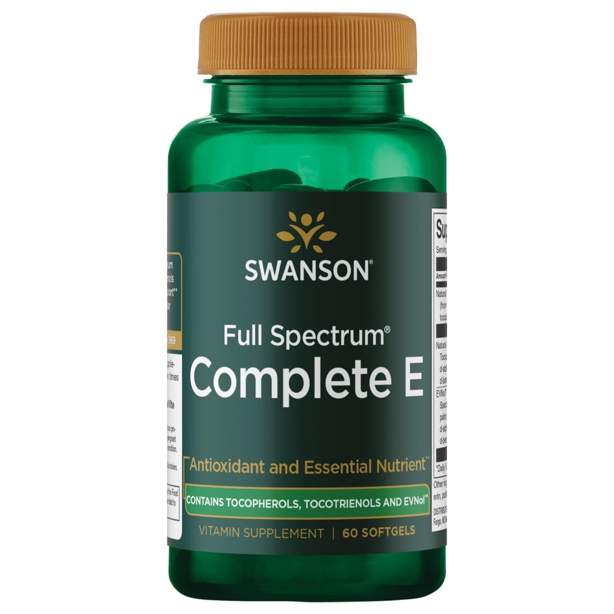 Swanson Full Spectrum Vitamin E with Tocotrienols, 60 Softgels 60 Count (Pack of 1)