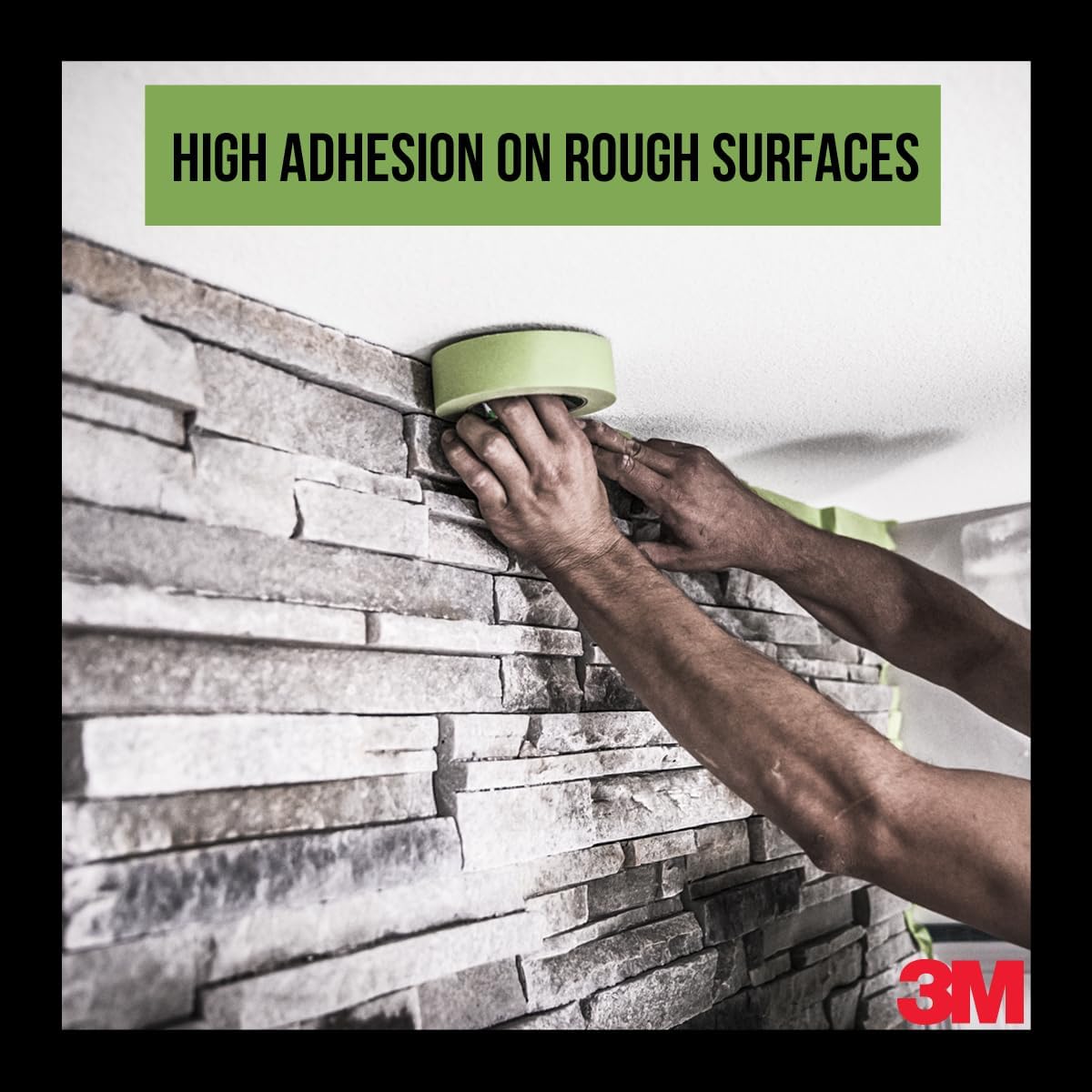 3M Nastro da Mascheratura Professionale 2060 per Superfici Ruvide, Verde - 1 Rotolo, 48 mm x 50 m - Adesivo per Pittura e Decorazioni, Interni ed Esterni