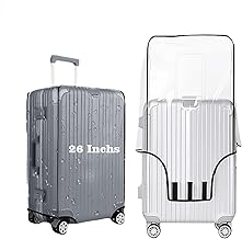 Handcuffs Transparent Luggage Trolley Protective Covers PVC Waterproof Travel Bag Suitcase Cover (26 Inches) (16.9" X 11.8" X 26.8")