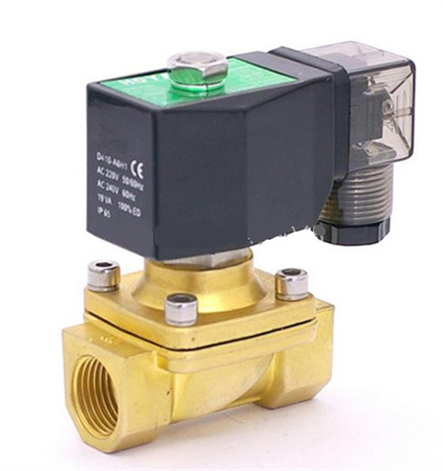 MXXDMOPD PW-50 Plug Type AC220V 0~10bar 2/2 Way Direct Acting NC Brass G2 bsp Solenoid Valve FKM Seal Orifice 50mm