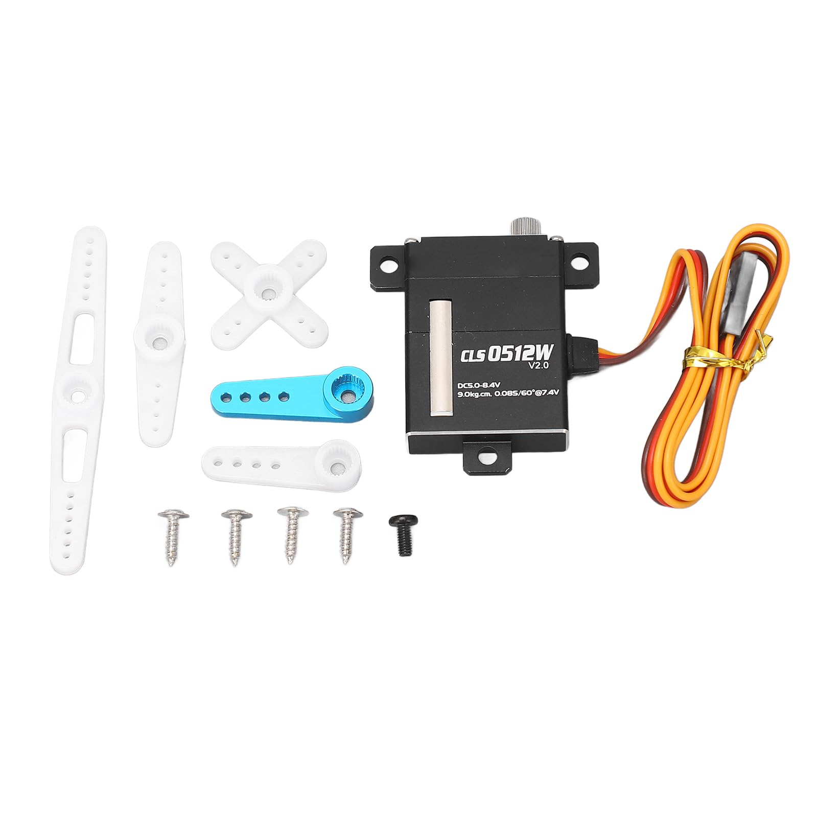 Alomejor Servo RC de aleación de aluminio de alto par con 5 brazos, torsión de 9 kg para robots, coches, aviones y robots inteligentes