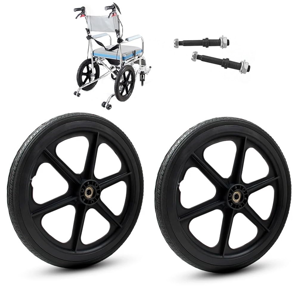 16 Pulgadas Ruedas De Recambio Silla De Ruedas, Accesorios De Rueda Trasera Para Silla De Ruedas, Neumáticos Para Silla De Ruedas Con Tornillos(Black)
