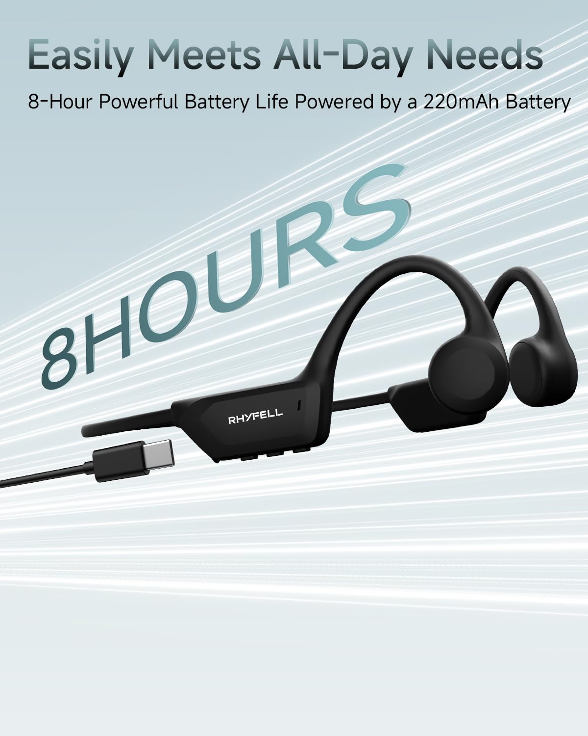 Casque Conduction Osseuse Bluetooth 6.0, Écouteurs Sport Oreilles Libres avec Micro, Étanchéité IPX5, 8H d'Autonomie, Ultra-Léger 28g, Idéal pour Course à Pied, Cyclisme, Fitness