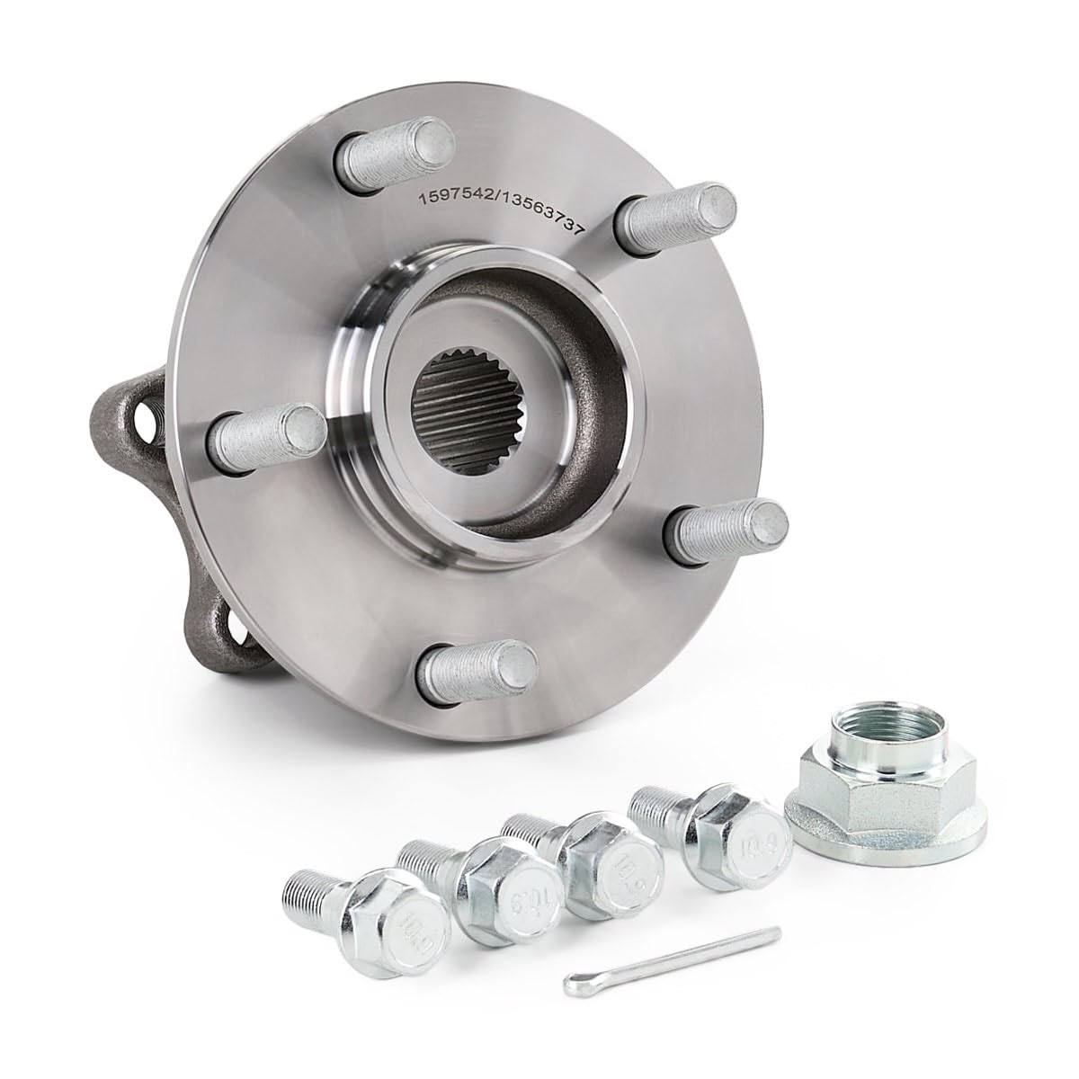 RIDEX 654W0974 Kit de roulement de roue Arrière Gauche Arrière Droite Arrière avec bague magnétique intégré Roulement de roue intégré au moyeu de roue avec bague ABS avec vis/boulons