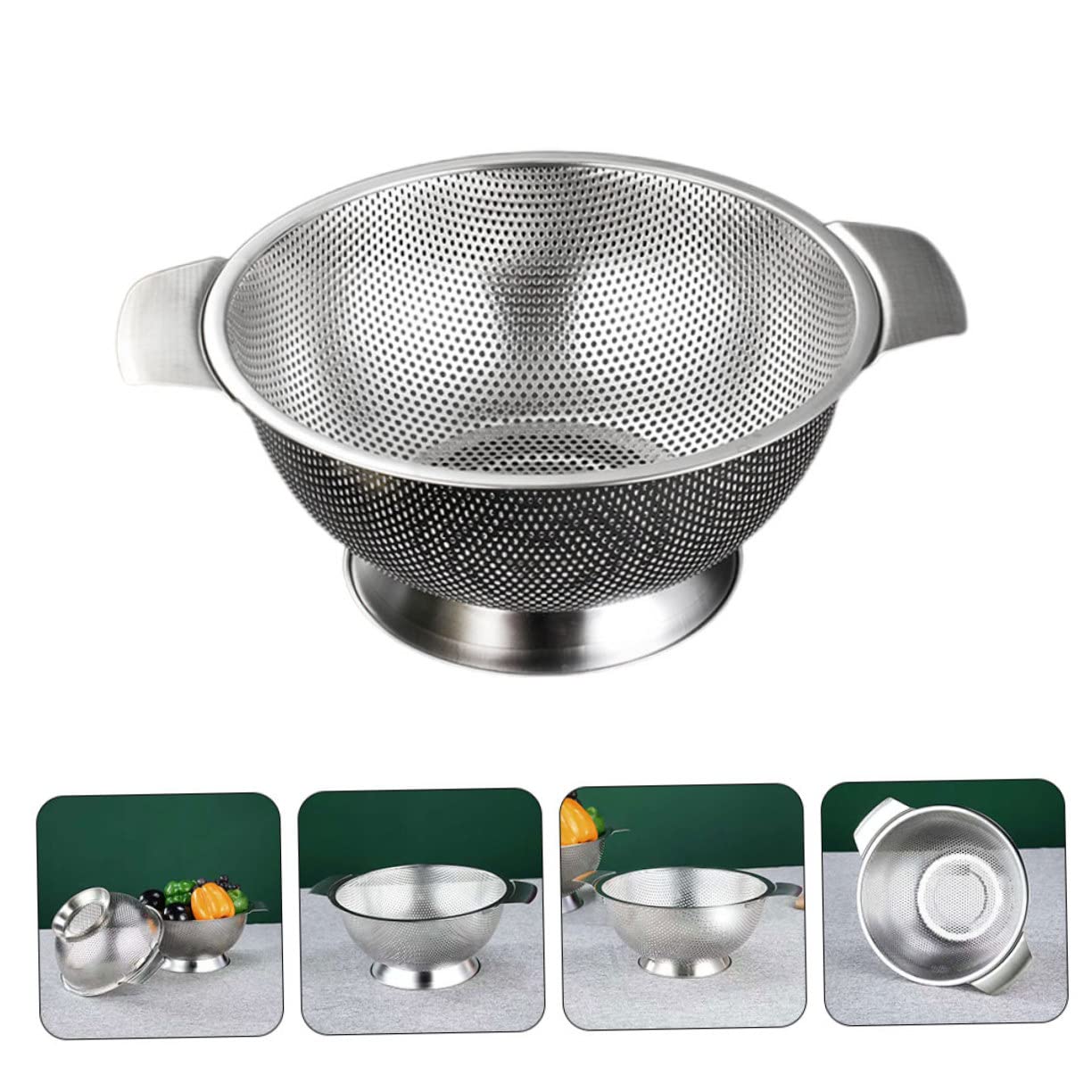 Garneck Colador de Arroz de Acero Inoxidable Malla Pequeña para Cocina, Cesta para Lavar Verduras y Escurridor para Frutas y Arroz