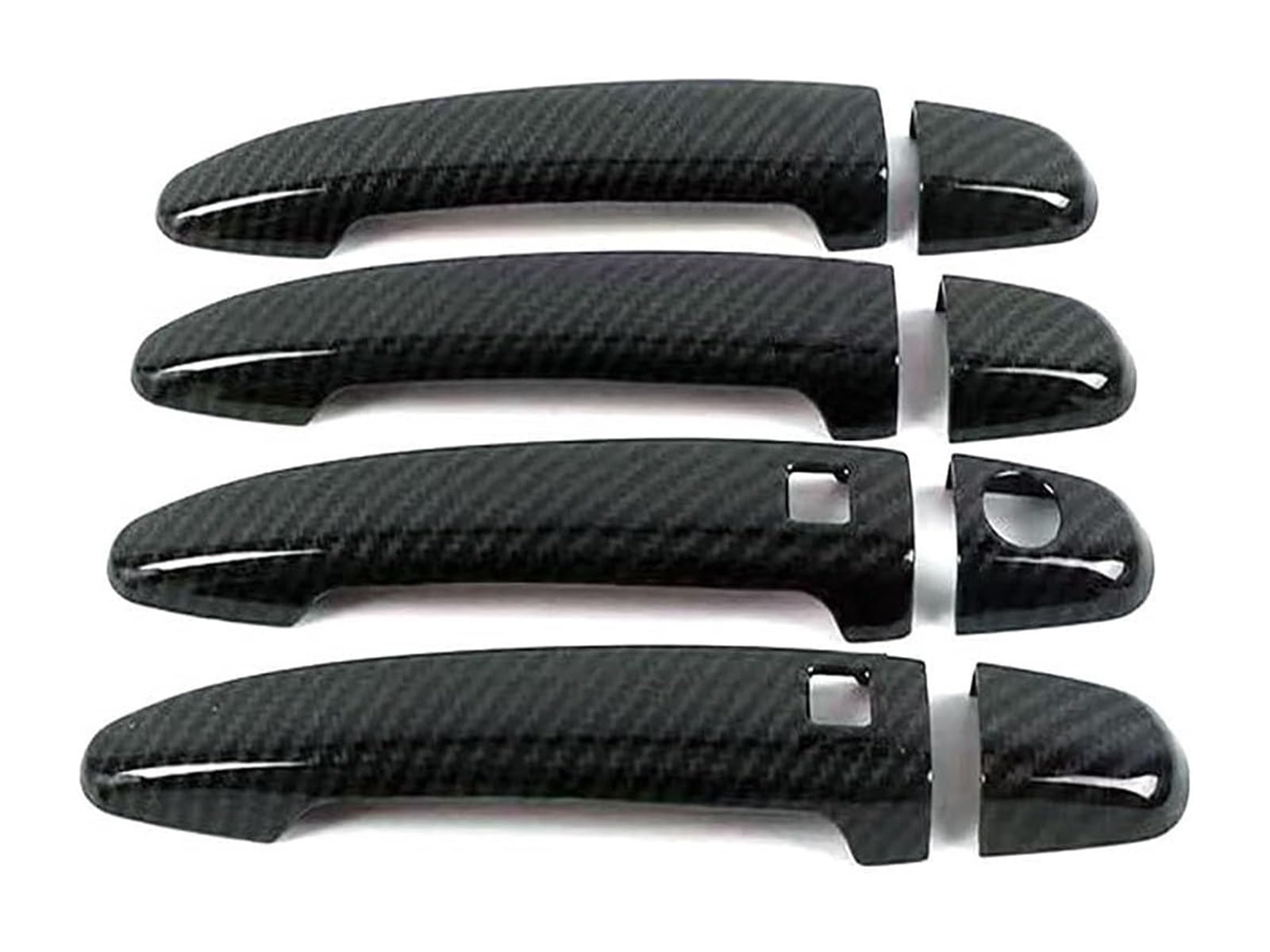 YSBVBLRMRV Car Outside Door Handle Cap for Alphard H10 H20 2002-2015 Single Hole Dual Smart Door Handle Bowl Anti-Scratch Modification Car Guard(Carbon Fiber Pattern)