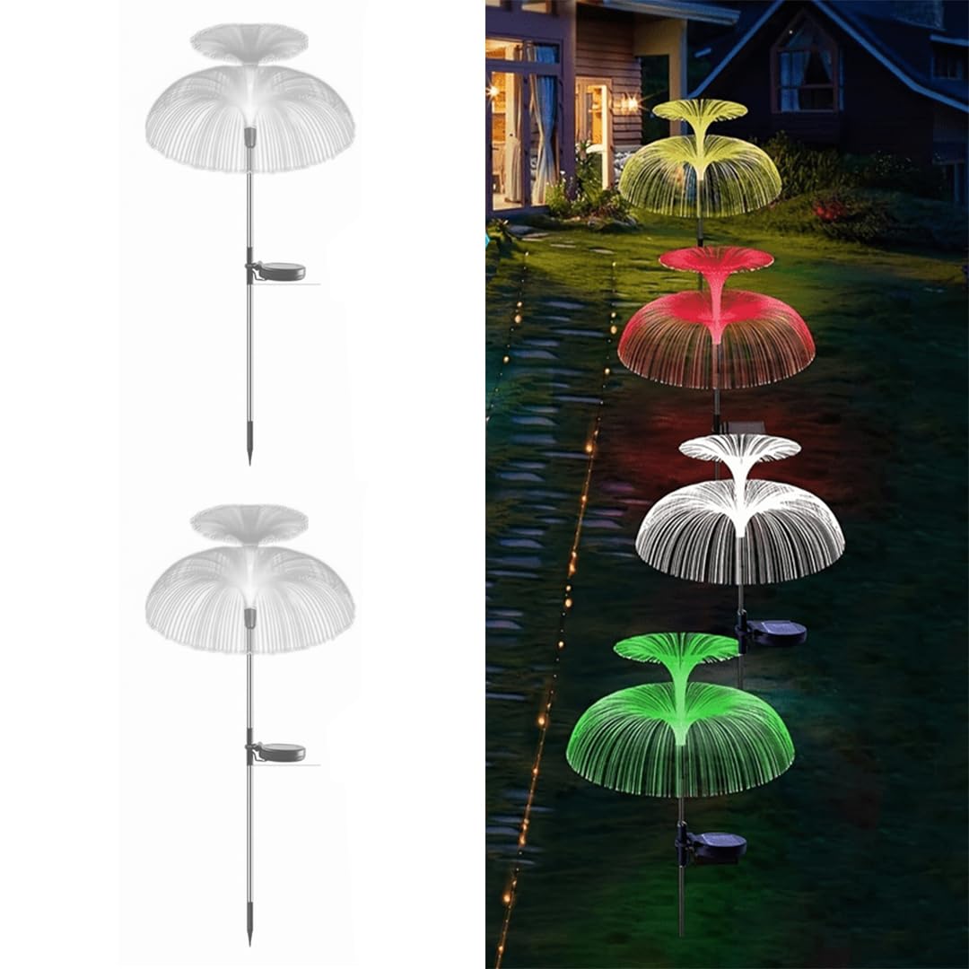 hardoll Solar Decorative Jellyfish Light 7 Color Changing Fountain Shaped Waterproof Outdoor Home Garden Pathway Lawn Driveway(Double Layer,Pack of 1) (B0DHV4BQ3Q) Amazon Price History, Amazon Price Tracker