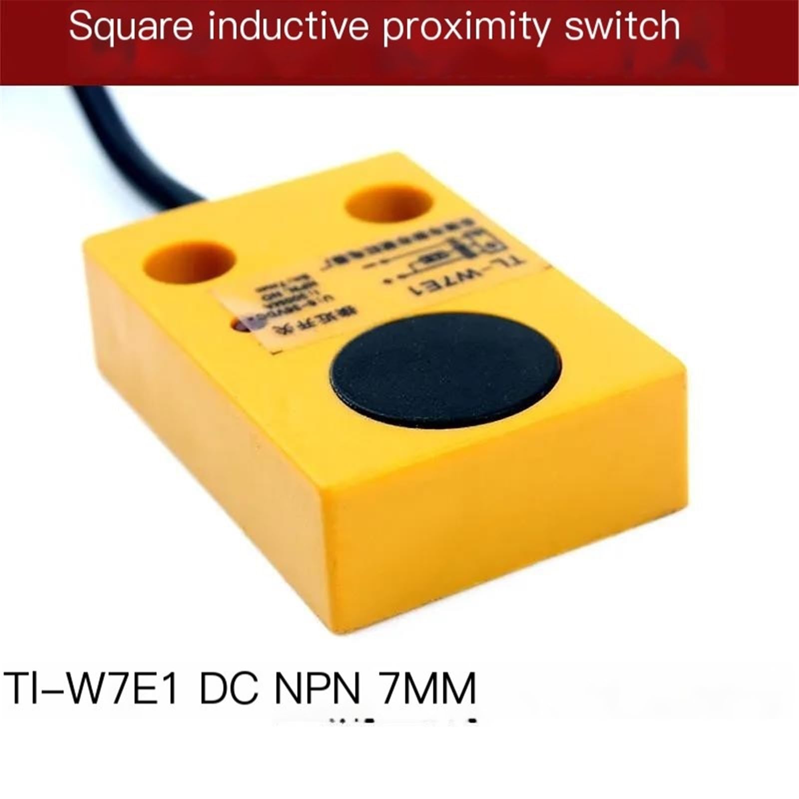 2 interruptores de proximidad inductivos TL-W7E1 CC de Tres Cables NPN, Normalmente Abiertos, Sensor de inducción metálico Cuadrado.