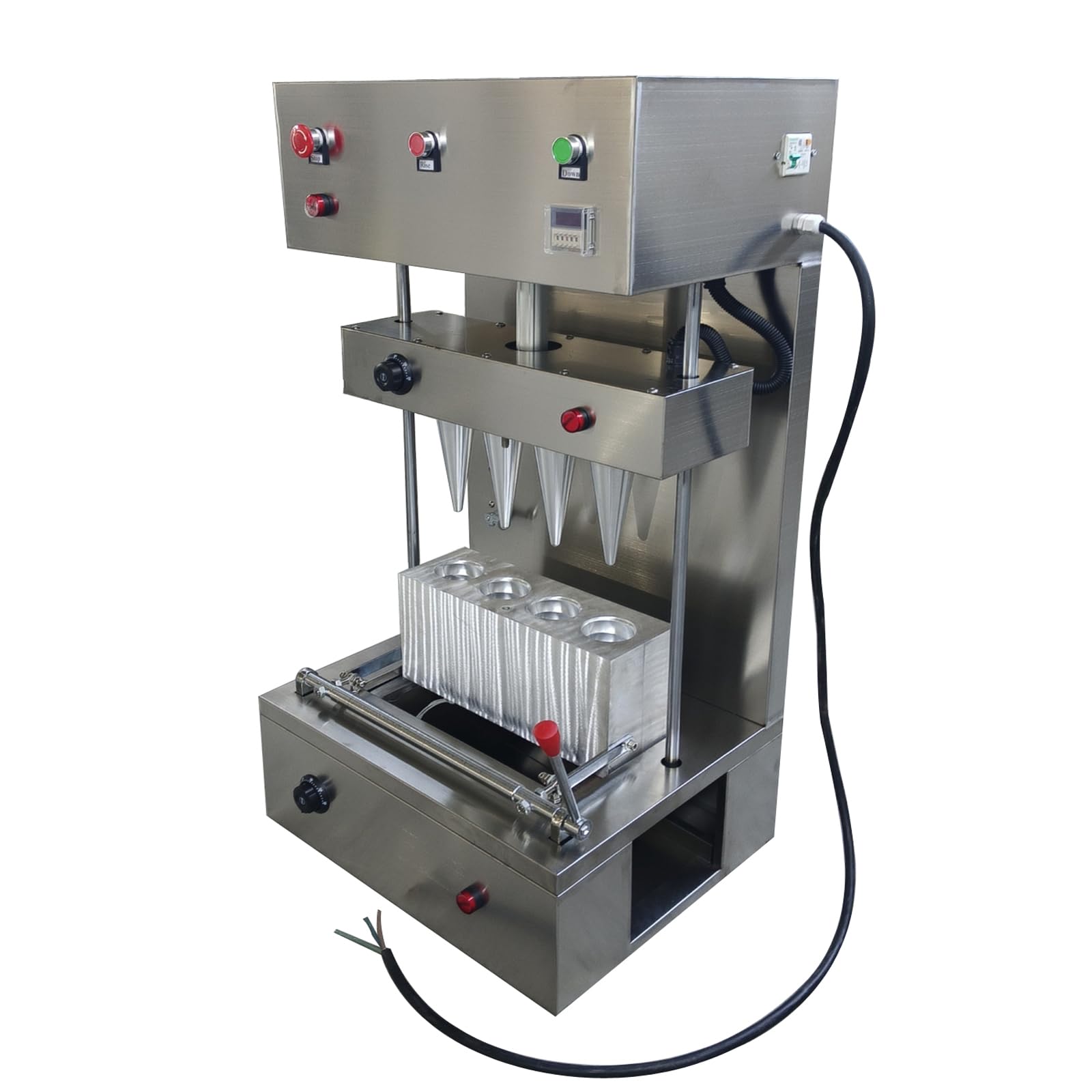 LGXEnzhuo 110V 2800W Commercial Pizza Cone Forming Machine Maker, 4 Threaded Heating Elements, Cone Size 2.76