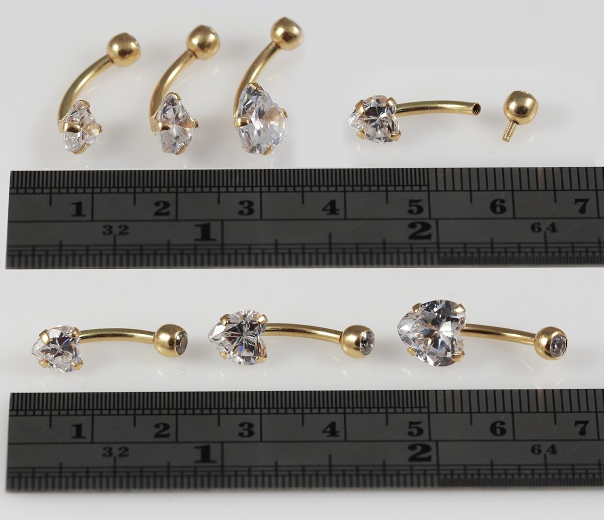 Piercing para ombligo de oro amarillo macizo de 14 quilates con circonita cúbica de calibre 14 con rosca interna, para ombligo, joyería para el ombligo, joyería para el ombligo, joyería
