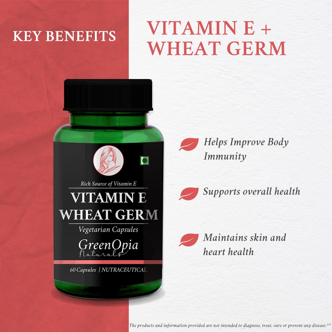 Vitamin E with Wheat Germ Oil | 60 Veg Capsules | Antioxidant — Amazon image 4