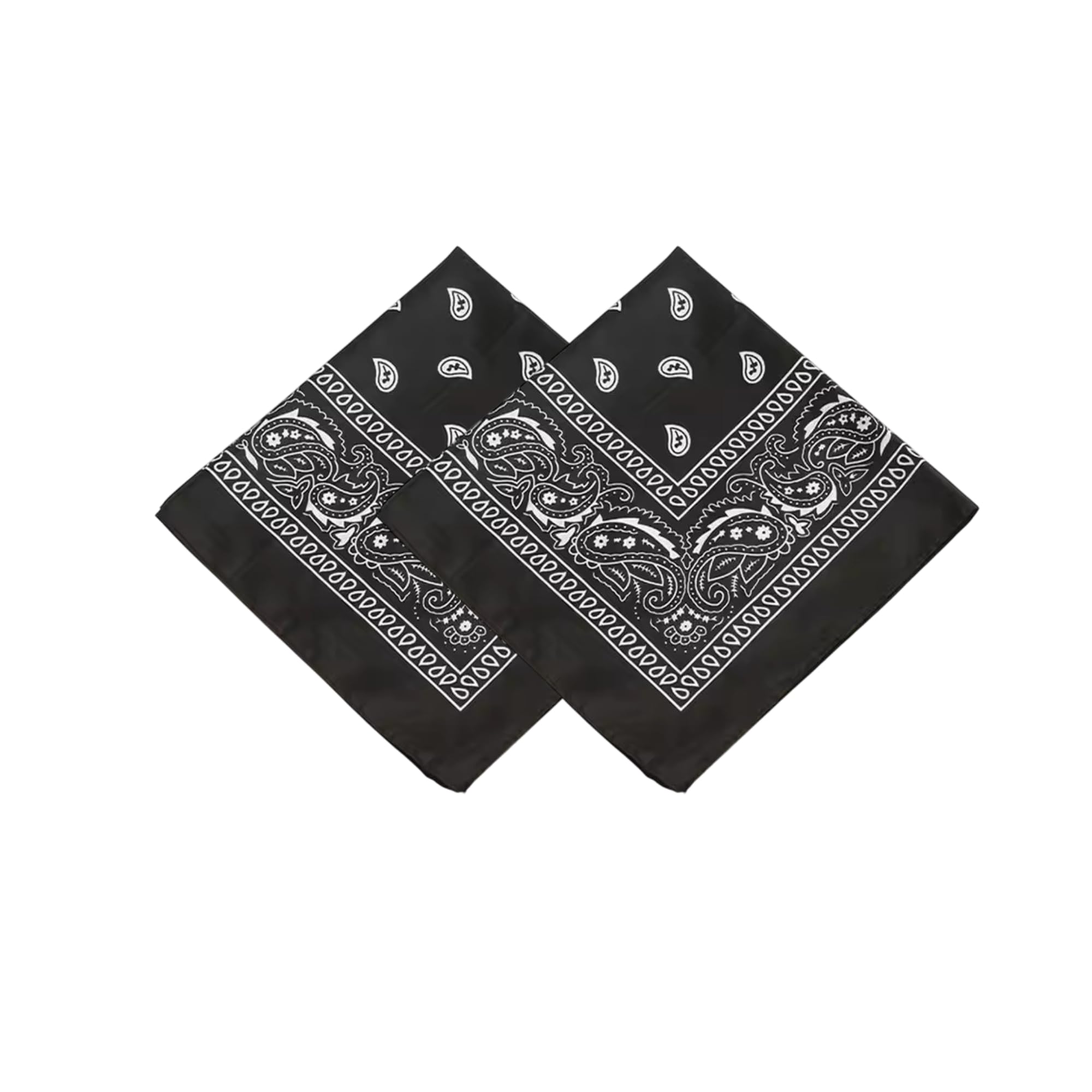 Unisex Soft Breathable Cotton Paisley Printed Cowboy Black Bandanas, Headband, Square Scarf, Face Mask Handkerchief (Size 20" X 20")-image-49