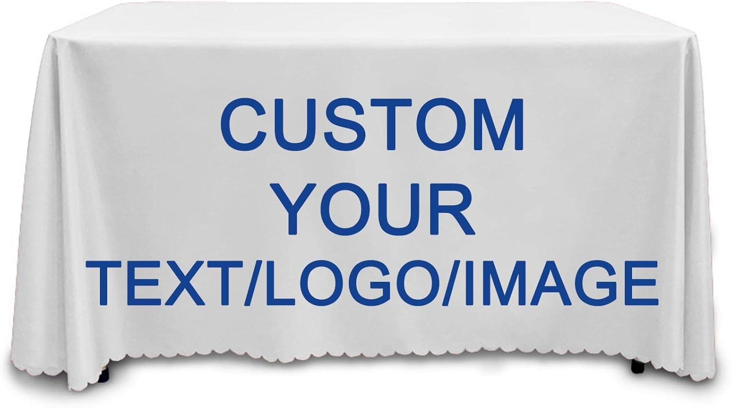 Personalized-Customized Tablecloth-Runner Logo-or Your-Text - Table Cloth for Trade Show Events with Your Own Logo Graphic and Message (6FT 114" x 79" (289 * 200cm))
