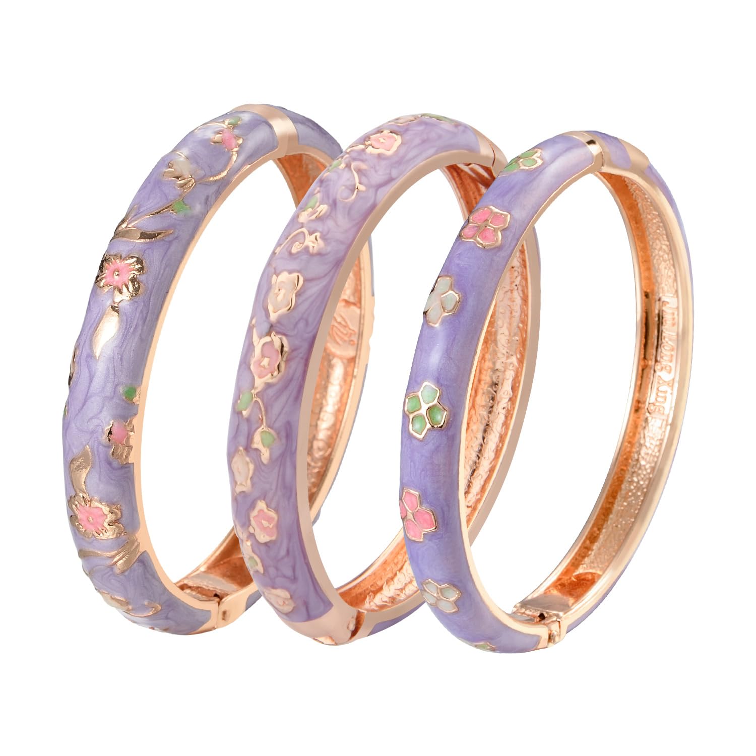 wynameleri UJOY Enamel Light Purple Bangle Bracelet Set of 3 in Gift Box for Wife Girlfriend (B0D78R2FW6) Amazon Price History, Amazon Price Tracker