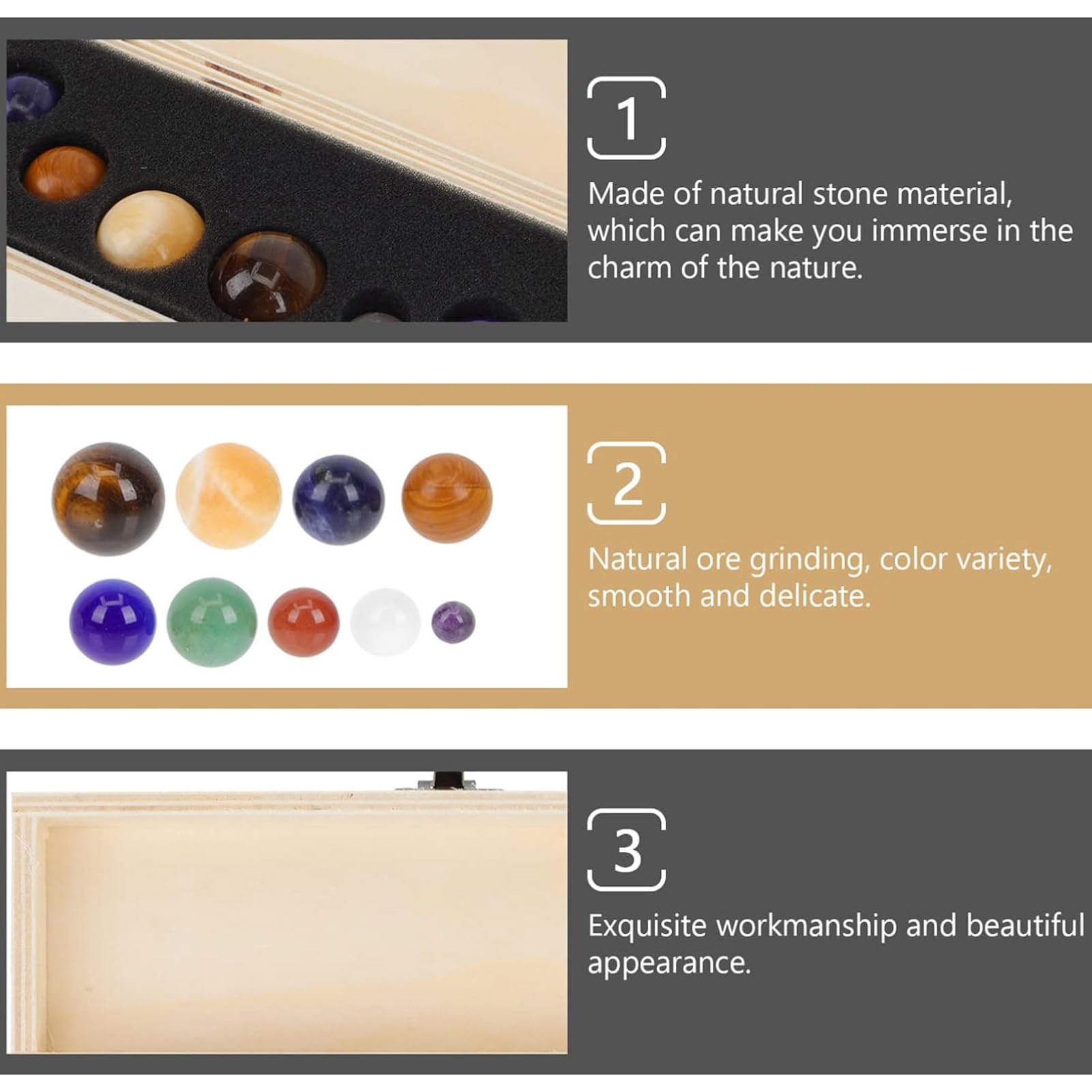 Amazon.co.jp: 太陽系9惑星 手作り天然石スフィアボールオーナメント