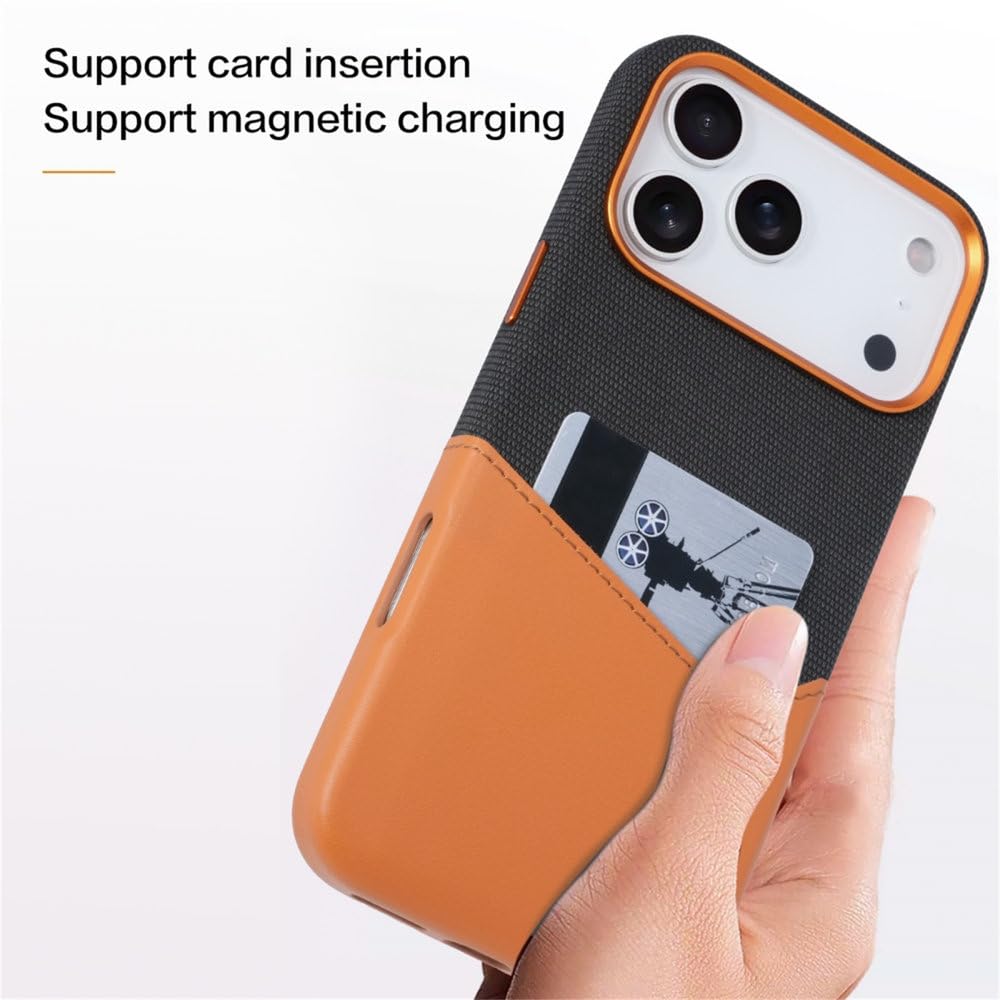 Funda magnética de Cuero con Ranura para Tarjetas para iPhone 17, 16, 15, 14, 13, 12 Pro MAX, 17 Air, 16, 15 y 14 Plus, con Carga inalámbrica, Color Verde. para iPhone 17 Air.