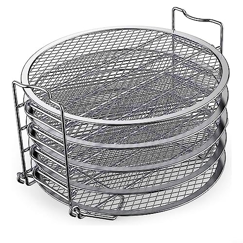 SPORTARC Dörrregal für Lebensmittel, 5-lagiges Luftfritteuse-Gestell, stapelbares Dörrregal aus Edelstahl für Obst, Gemüse, Kräuter und Fleisch – Bild 3