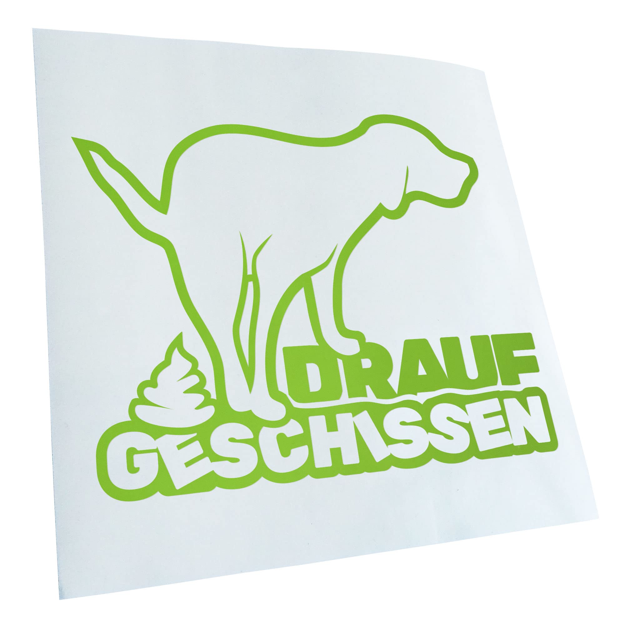 Kiwistar - Car Sticker - Green - 40 x 32 cm Drauf geschissen - Scheiße - Kacke - Rear Window Car Sticker Weatherproof for Car Truck Moped Truck - Sticker Exterior Self-Adhesive Tuning Accessories for