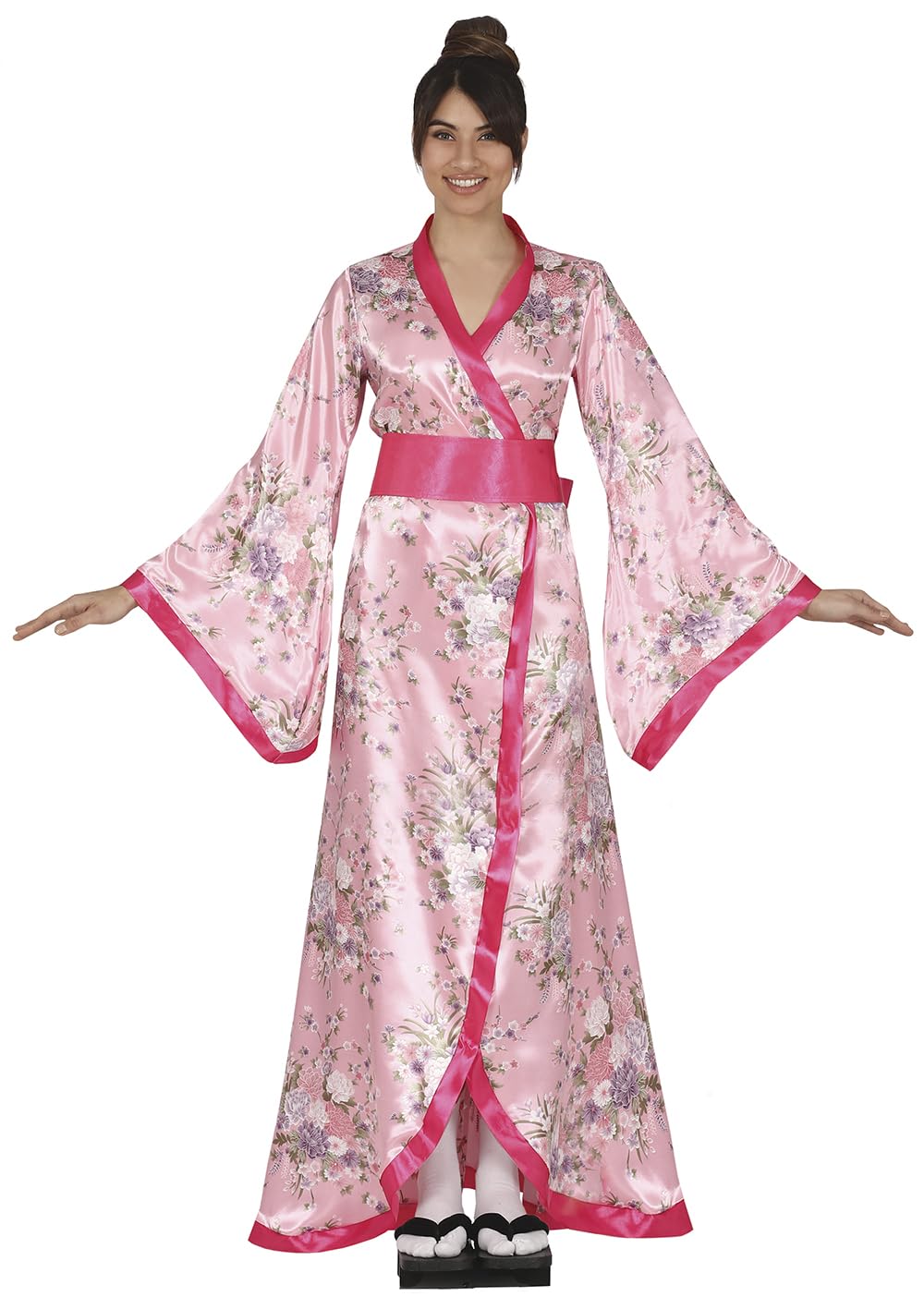 FIESTAS GUIRCA Fabuloso Kimono Disfraz para Mujer - Disfraz Japonesa Rosa para Mujer