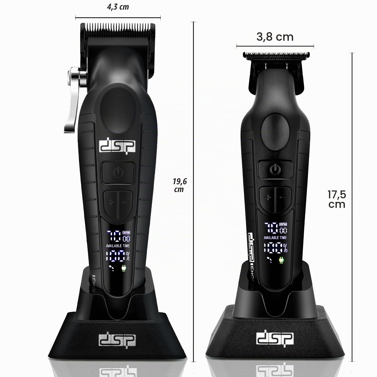 DSP Professional Hair Clipper Kit, Kabellose LED-Anzeige, DLC beschichtete Edelstahlklingen, Ruhig ≤68dB, Schnelle Ladung - Home Haarschneiden Pflege Set