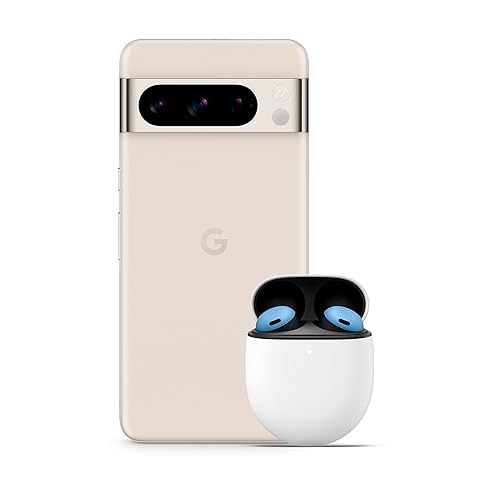 Immagine del prodotto Google Pixel 8 Pro - Smartphone Android sbloccato con teleobiettivo, batteria con 24h di autonomia e display Super Actua - Grigio creta, 128GB + Pixel Buds Pro - Auricolari wireless - Azzurro cielo