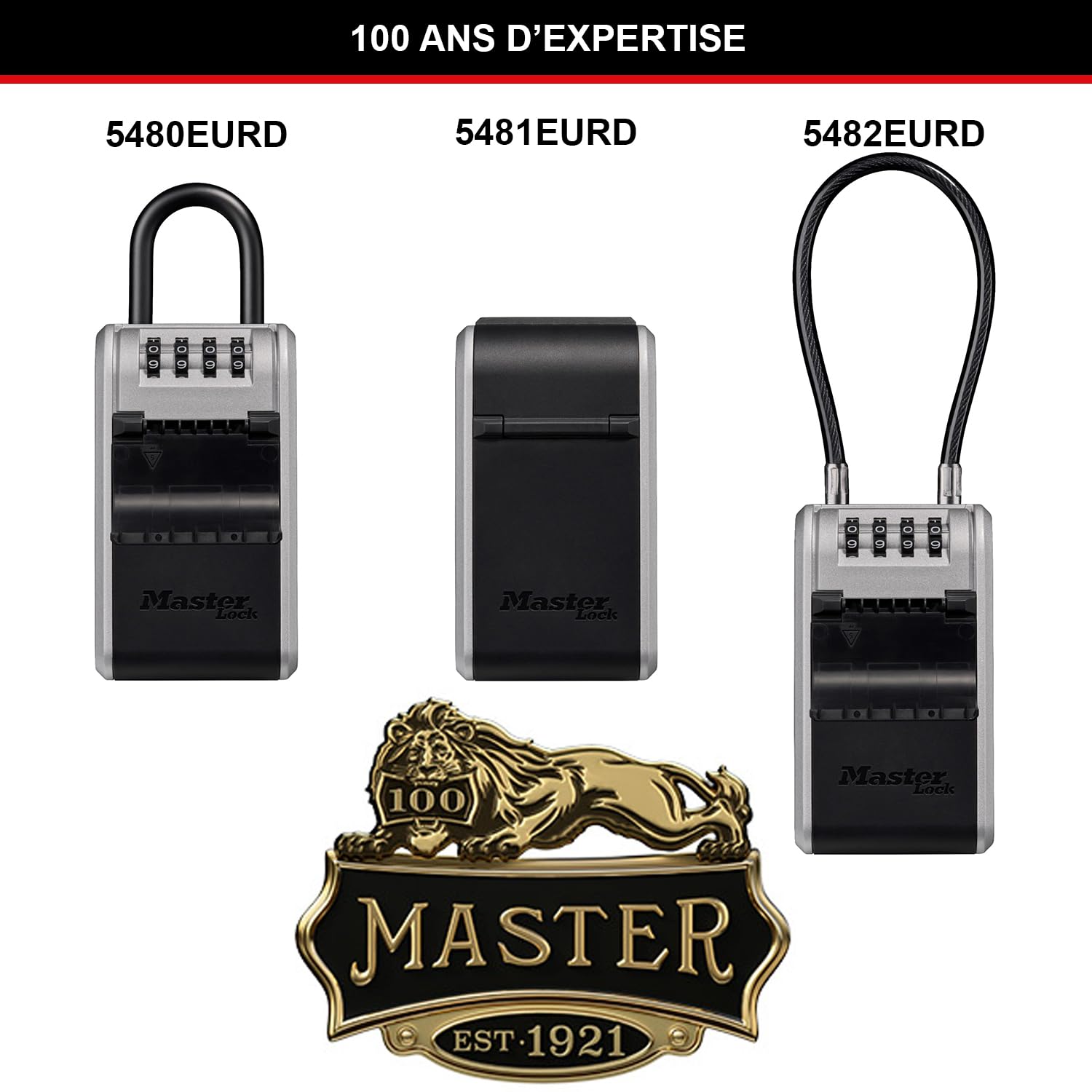 Master Lock Boite a clefs nouveau design, à Anse Flexible, Large Capacité, Haute Sécurité, Extérieur, 19.6 x 7.6 x 5.6 cm