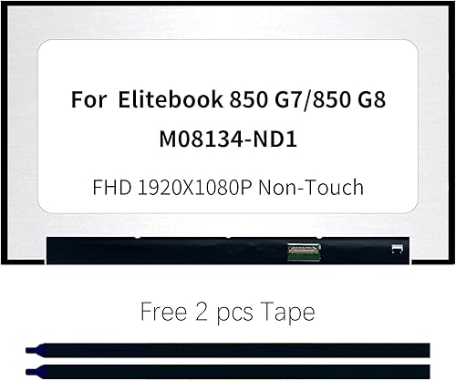 Miniatura 1 de Reemplazo de pantalla LCD para HP Elitebook 850 G7 850 G8 M08134-ND1 FHD 1920X1080P LED pantalla IPS no táctil (30 pines para no táctil) con cinta