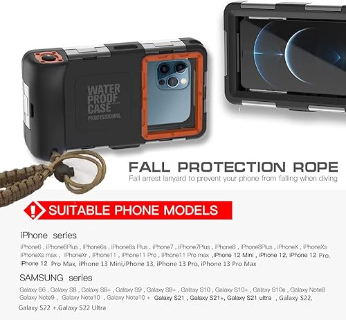 Miniatura 6 de Funda impermeable para iPhone y Samsung Galaxy Smartphones Series Profesional 50 pies Funda protectora de pantalla integrada con cordón para surf al