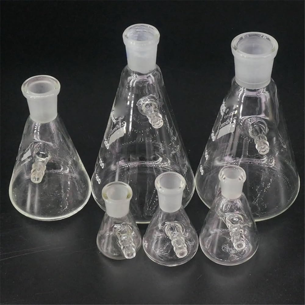 Vetreria da laboratorio 10 ml 25 ml 50 ml 100 ml 250 ml 500 ml 1000 ml #10#14#19#24#29 Borraccia in vetro borosilicato con bocca aspirante(1000ml Joint 29-32)