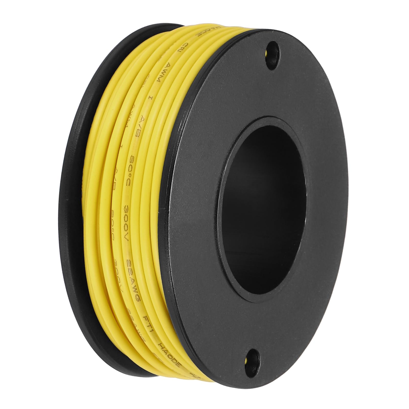 sourcing map 22AWG Stranded PVC Hookup Wire 10M/33ft Yellow, Electrical UL1007 Spool Tinned Copper Wire for Internal Connecting, Marine