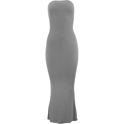 Almere Women Body Shaping Basic Strapless Stretch Double Lined Maxi Dress