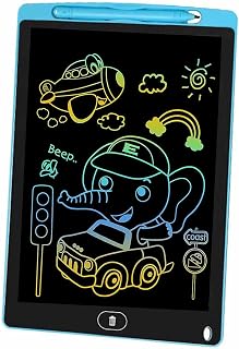 LCD Writing Tablet 8.5inch Erasable Colorful Drawing Tablet Writing Drawing Board with Lanyard, Travel Educational Toys Blue LCD Writing TabletGifts for Kids 2-8 Years Old Boys Girls Toddlers