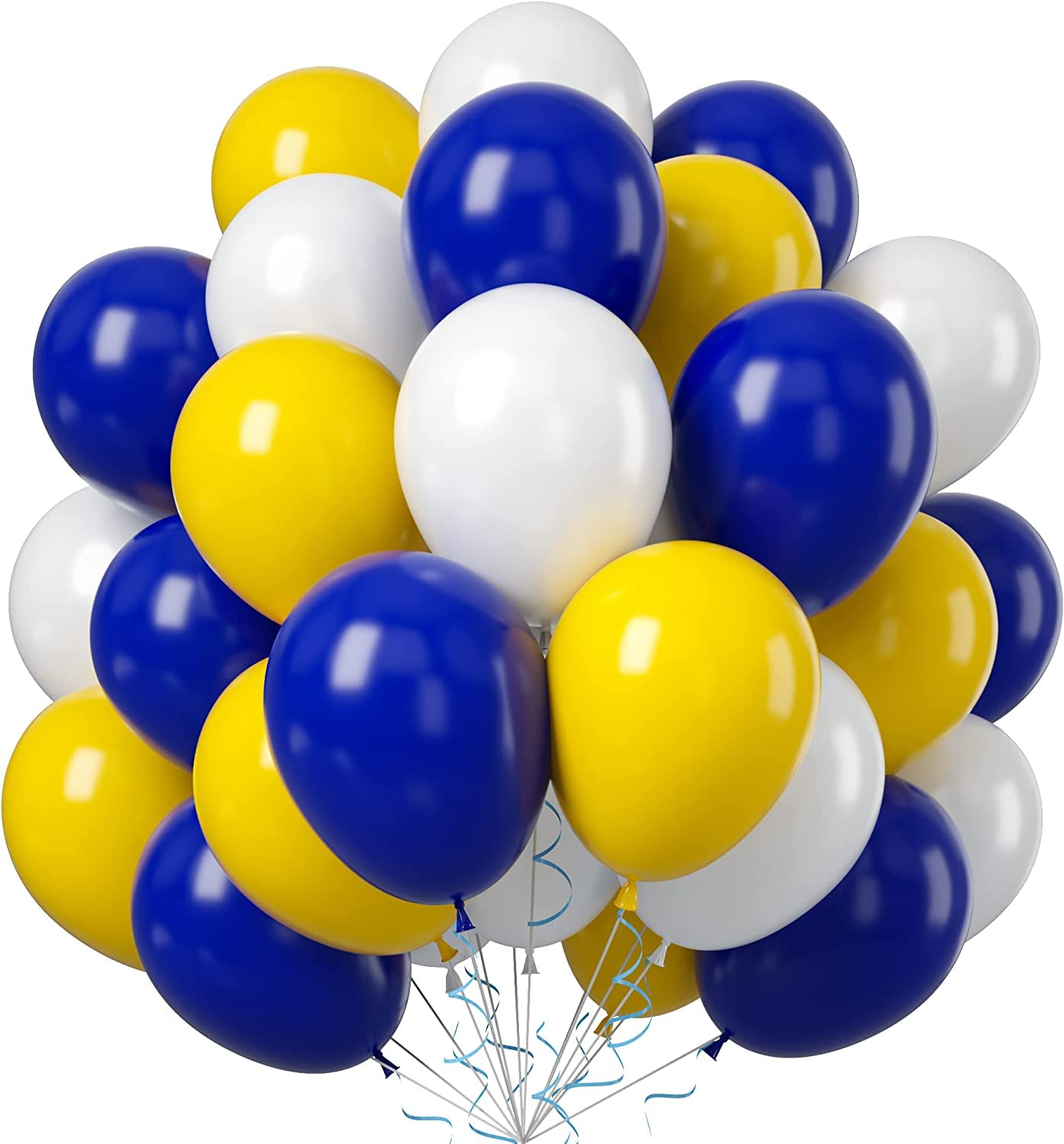 Lazybeee™ Blue Yellow Balloons, 50PCS Blue Yellow White Balloon Arch Kit, Blue Latex Party Balloons For Birthday Decoration Wedding Baby Shower Engagement DIY Hula Hoop Balloons Arch Decoration Party Supplies