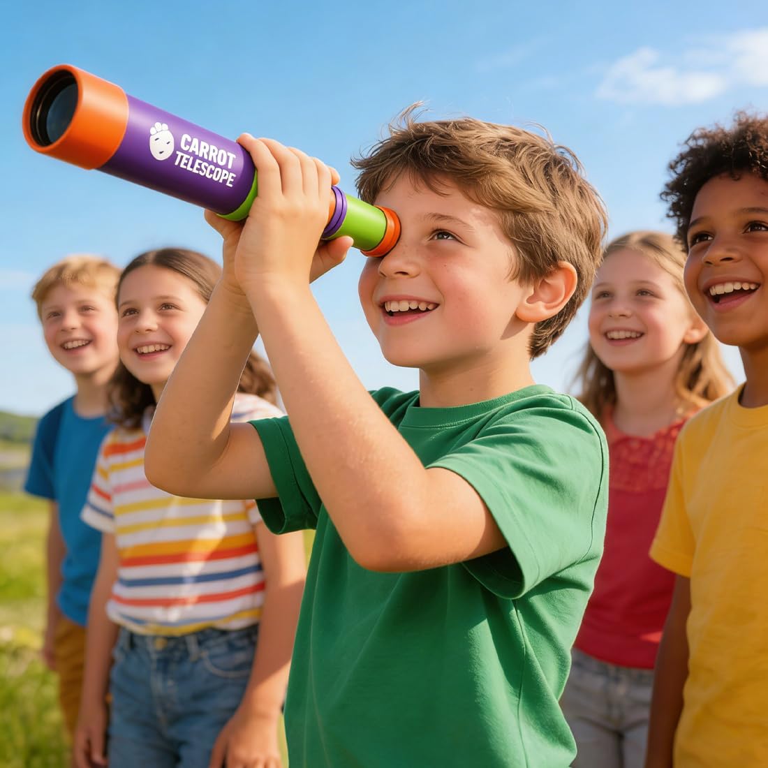 Cannocchiale per Bambini 8x - Materiale Plastico Leggero, Regalo Perfetto per Osservazione Uccelli & Attività Outdoor