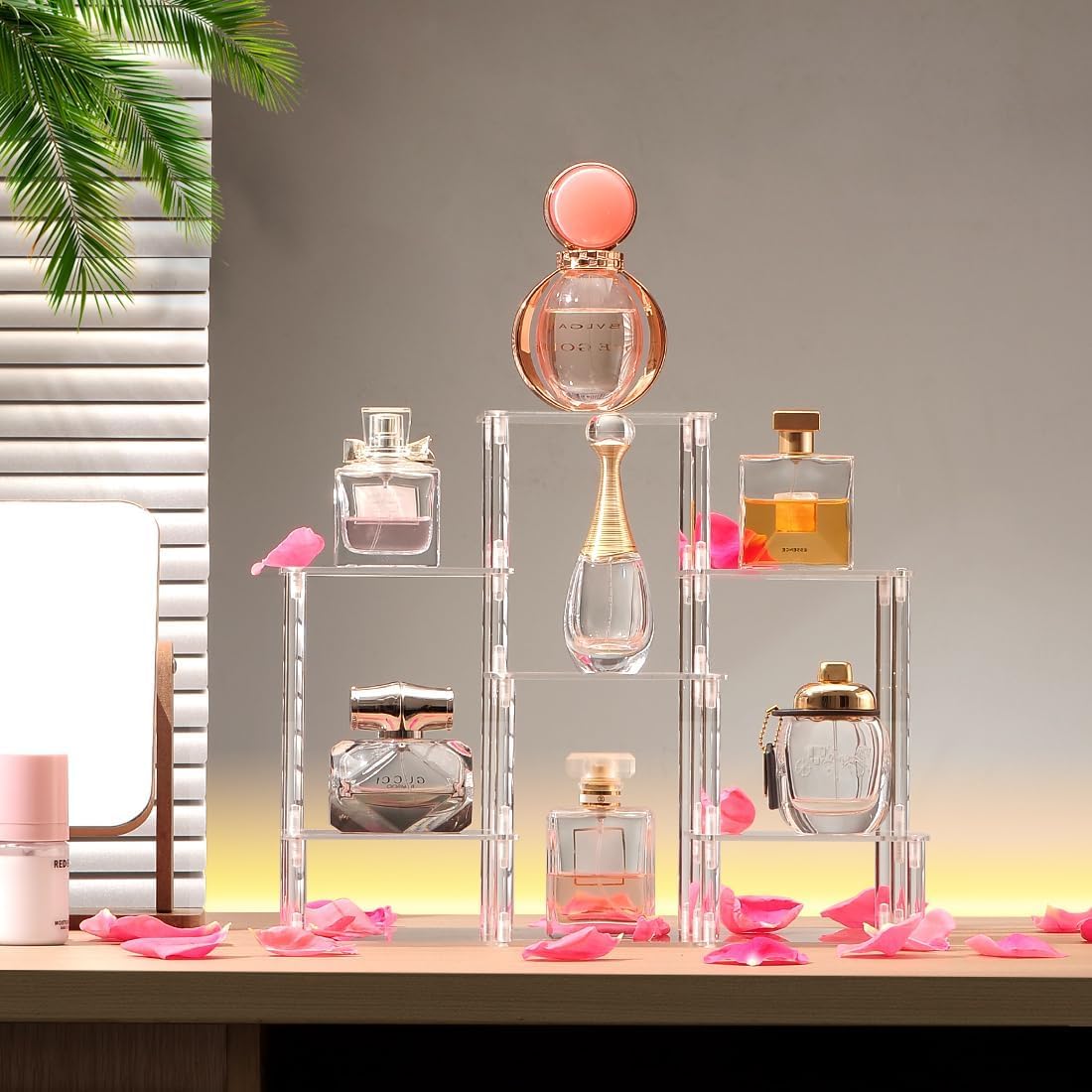 Joody 6 Etagere Presentoir Acrylique Transparent Presentoir Aperitif Buffet, support figurine POP, Etagere Parfum Coiffeuse, Presentoir a Gateau, pour Salon Cuisine Comptoir