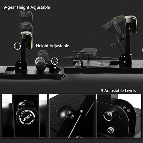 Miniatura 4 de Goplus Máquina de sentadillas profundas, 8 en 1 Sissy Squat Fitness Equipo funcional de entrenamiento de entrenamiento para sentarse y empujar hacia