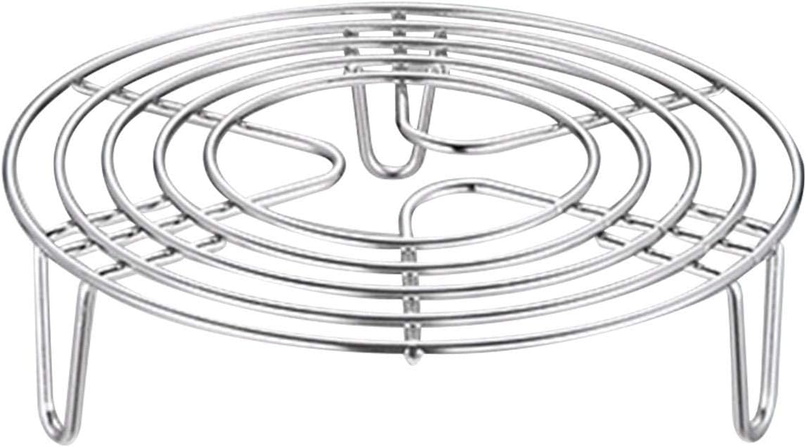 Round Steamer Rack and Cooling Rack,Stainless Steel Pot Trivet, Wire Steamer Kettle Rack Holder, Fit For Pots Cookware Pressure Cooker Pans Up, 8-Inches (size:16x4cm)