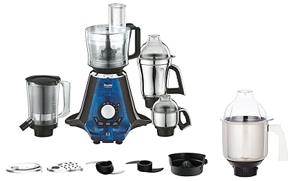 Preethi Zodiac 2.0 MG-255 Mixer Grinder, 1000 watt, Black/Blue, 4 Jars & Lifelong Free Service & Preethi MGA-513 1.5-L Jar (Steel/Transparent)